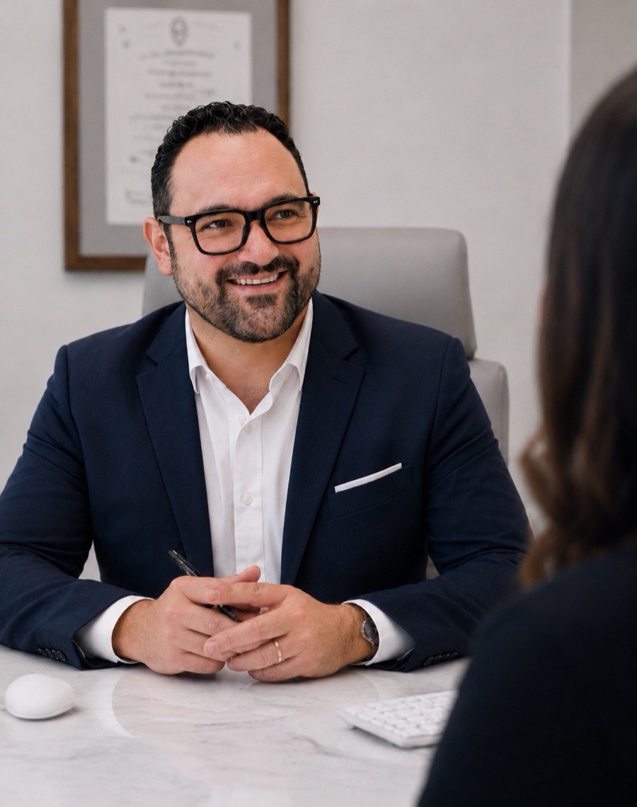 Dr. Alan Kleiman Zisman during a consultation with a patient